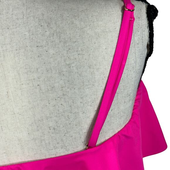 La Blanca SZ 12 Island Goddess Bandeau Bikini Swim Top UPF 50+ Ruffled Pop Pink - Picture 6 of 8